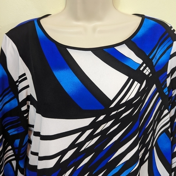Bali Liquid Knit Abstract Blouse Sz M - Picture 3 of 10